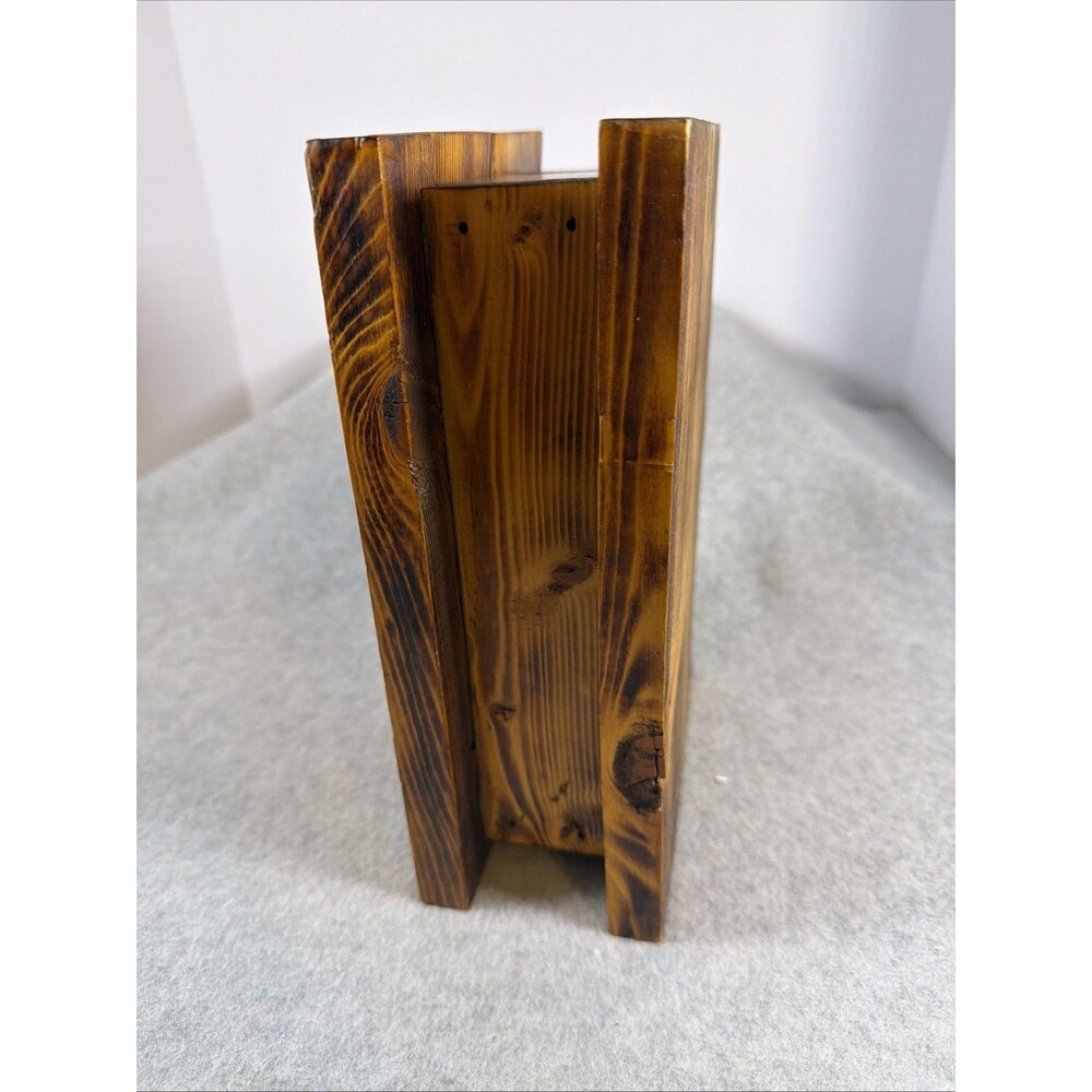 Vintage Rustic Burnt Wood Keepsake Box Handcrafted Treasure Trinket Jewelry - Picture 7 of 13